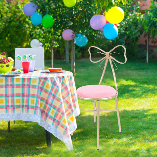 Vanity Stool Chair for Makeup Modern Velvet Butterfly