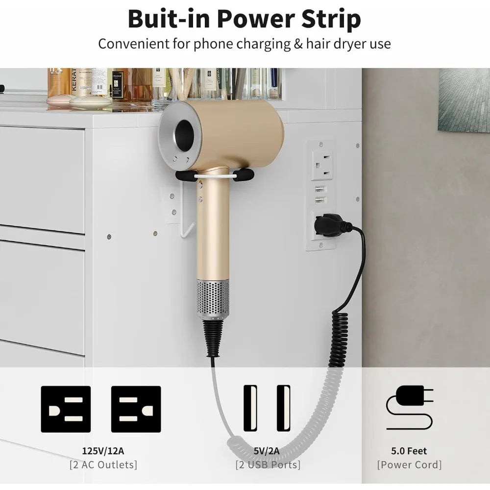 Makeup Vanity Desk with Charging Station