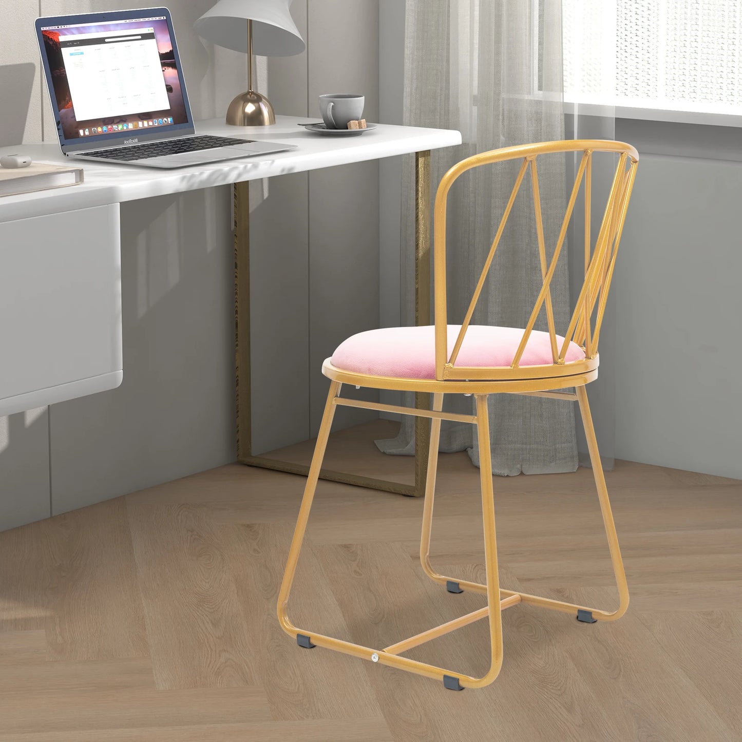 Pink Gold Iron Makeup Chair