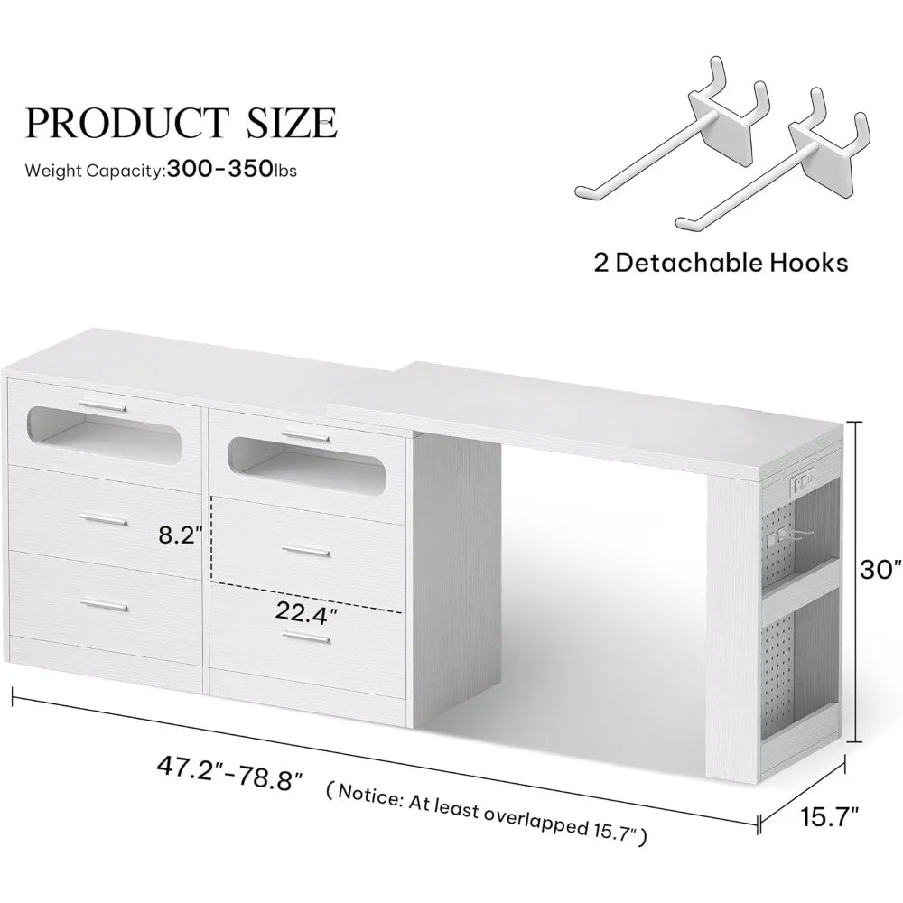 Vanity Desk with 32in Mirror