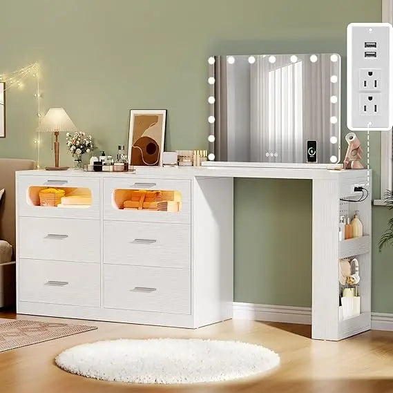 Vanity Desk with 32in Mirror