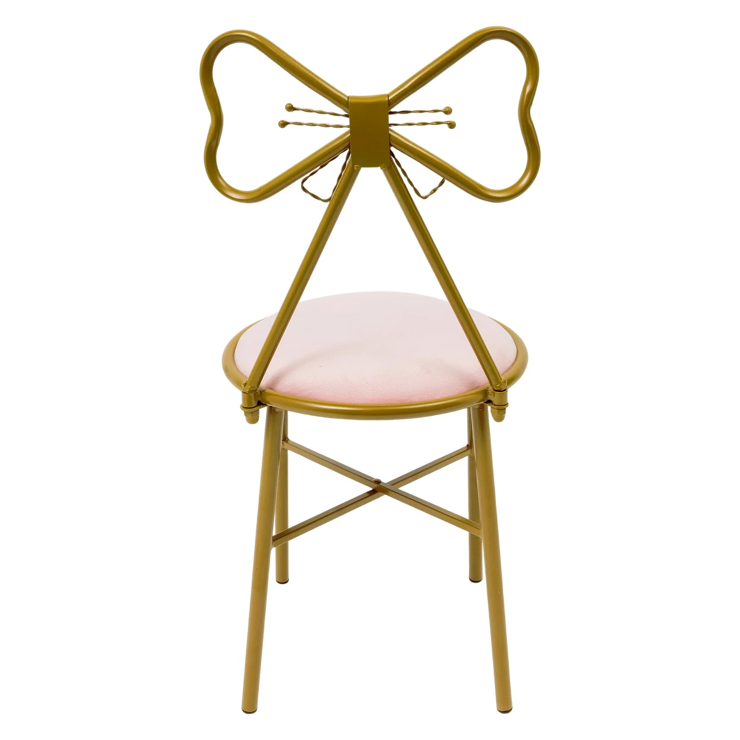 Butterfly Backrest Makeup Chair Pink Tie Vanity