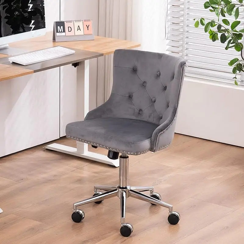 Mauve Purple Armless Home Office Desk Chair