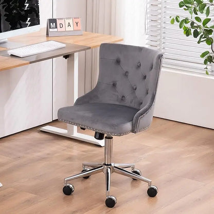 Mauve Purple Armless Home Office Desk Chair