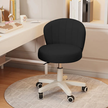 Small Round Rolling Desk Chair Armless Comfy Vanity