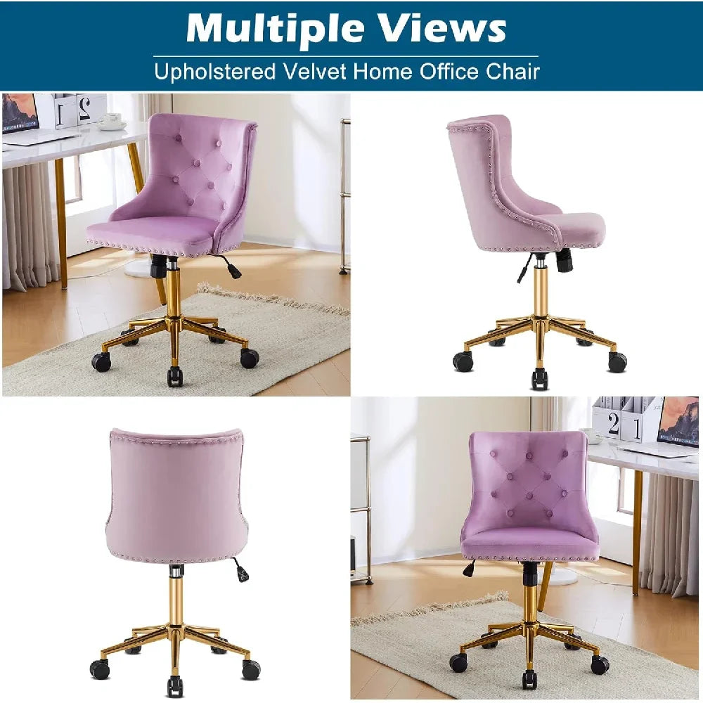 Mauve Purple Armless Home Office Desk Chair