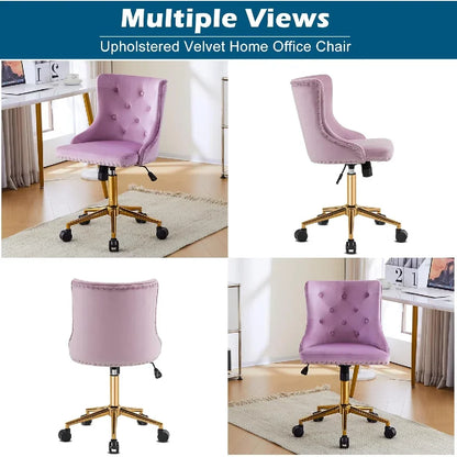 Mauve Purple Armless Home Office Desk Chair