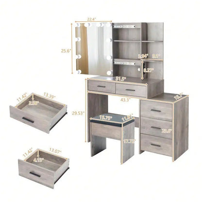 Large Vanity Table Set w/LED