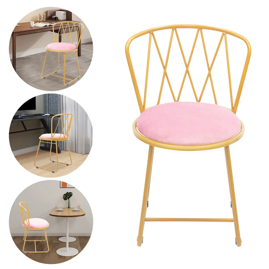 Pink Gold Iron Makeup Chair