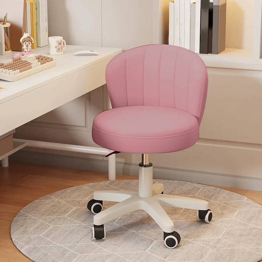 Small Round Rolling Desk Chair Armless Comfy Vanity