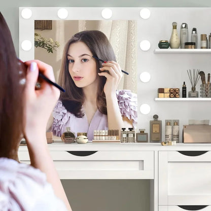 Makeup Vanity Desk with Mirror and 10 LED Lights