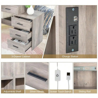 Large Vanity Table Set w/LED