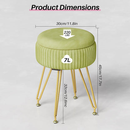 Redlife Velvet Vanity Stool Chair