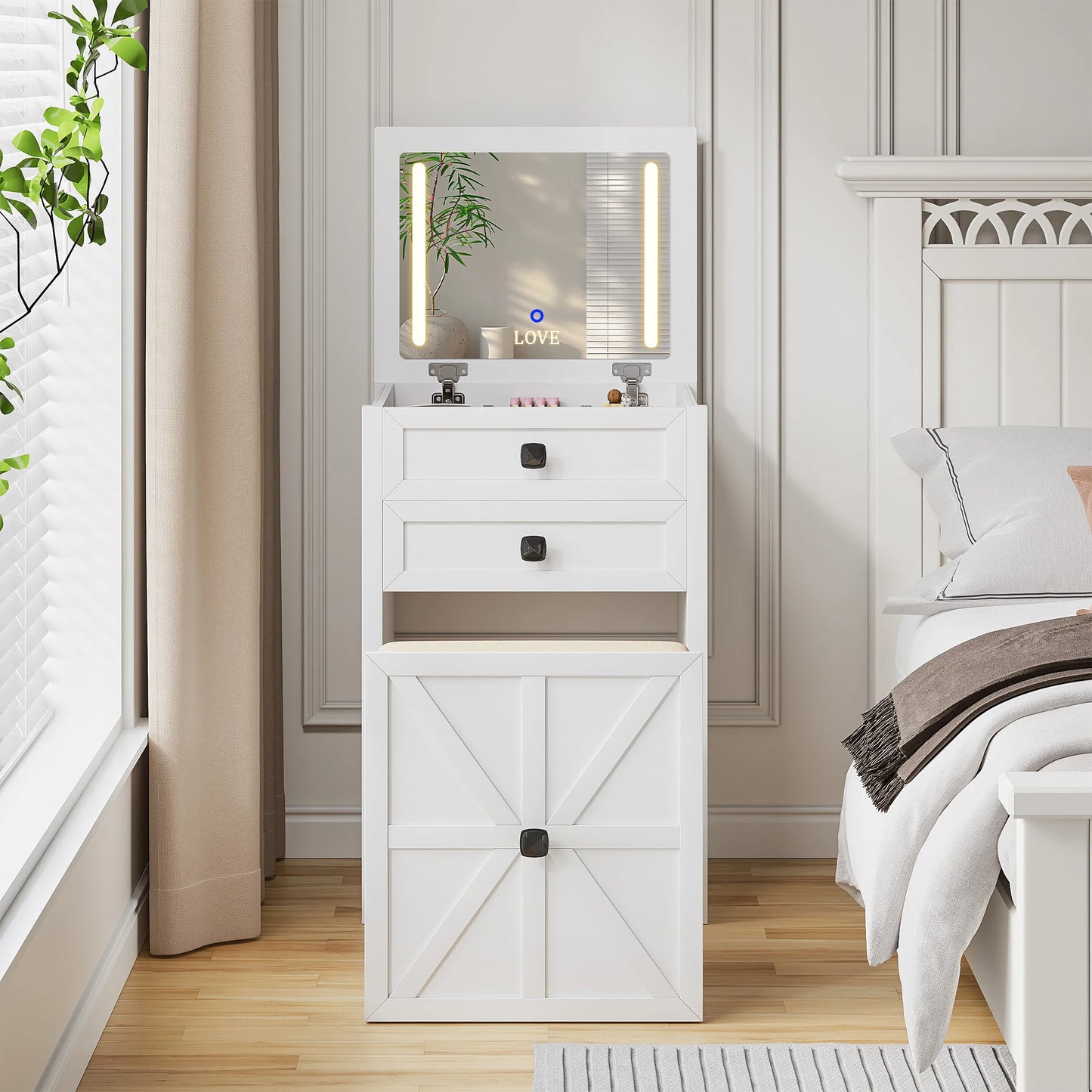 3 in 1 Farmhouse Makeup Vanity