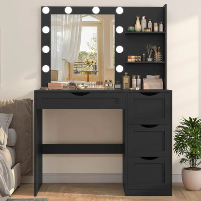 Makeup Vanity Desk with Mirror and 10 LED Lights