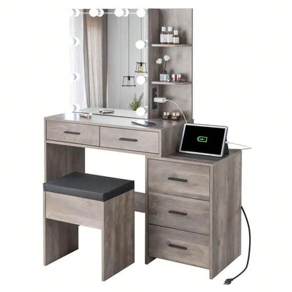 Large Vanity Table Set w/LED