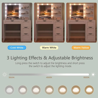 Makeup Vanity Desk with Mirror and 10 LED Lights
