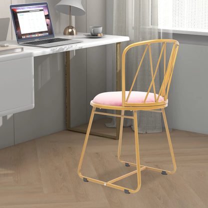 Pink Gold Iron Makeup Chair