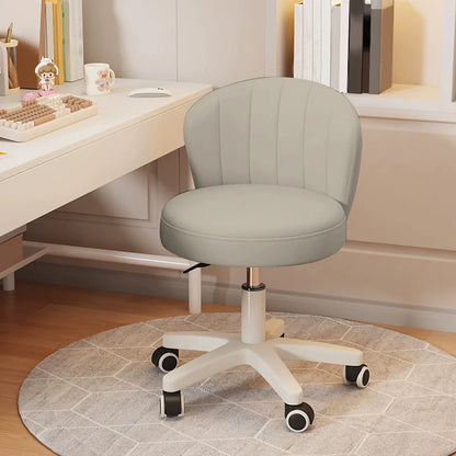 Small Round Rolling Desk Chair Armless Comfy Vanity