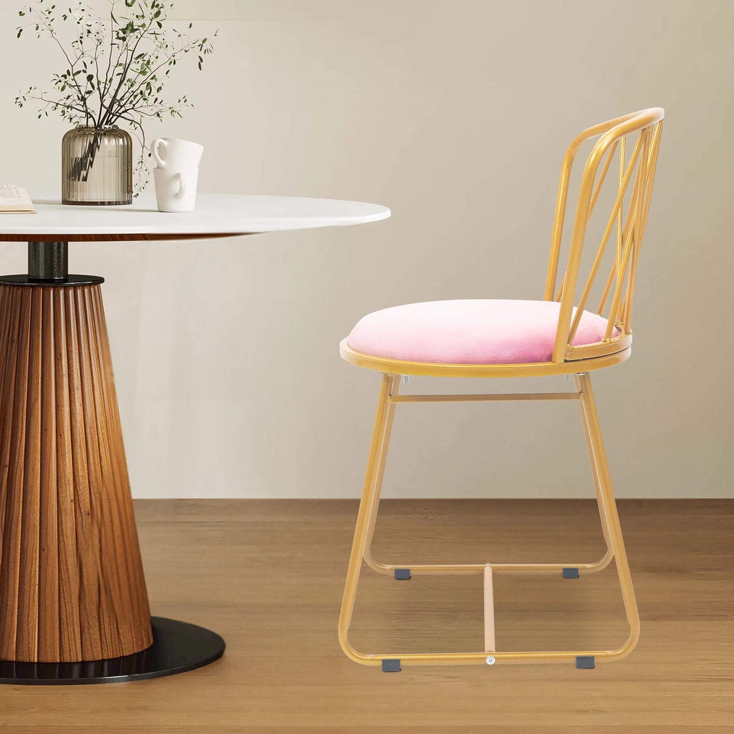Pink Gold Iron Makeup Chair