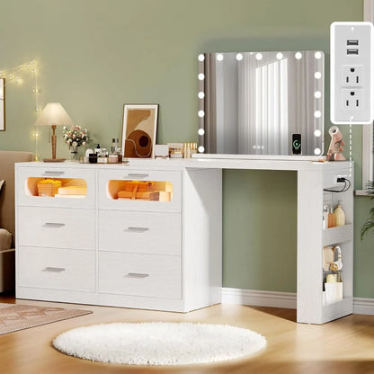 Vanity Desk with 32in Mirror