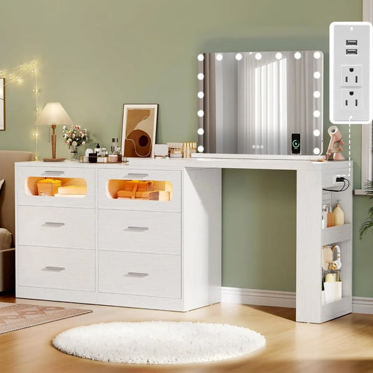 Vanity Desk with 32in Mirror