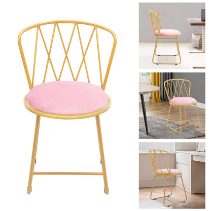 Pink Gold Iron Makeup Chair
