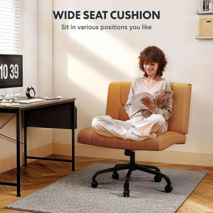 Armless Criss Cross Chair with Wheels