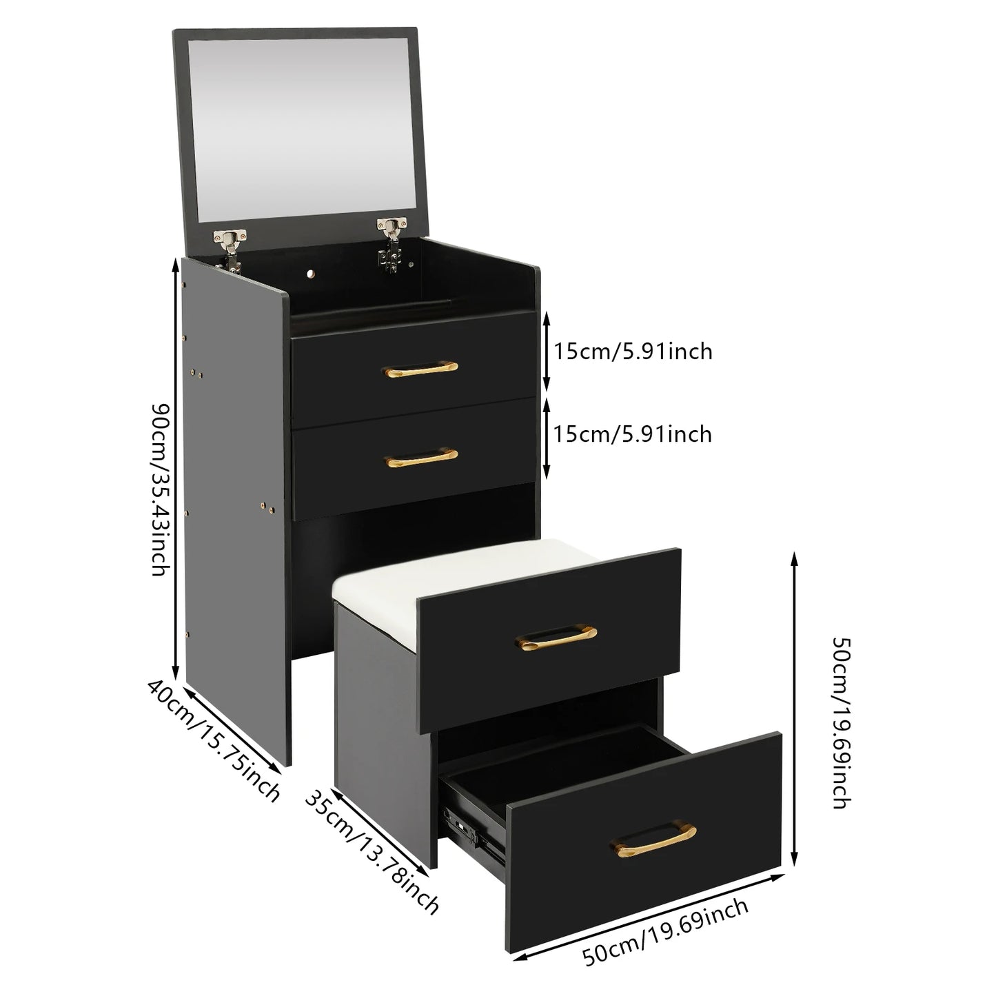 Modern Minimalist Dressing Table with Mirror