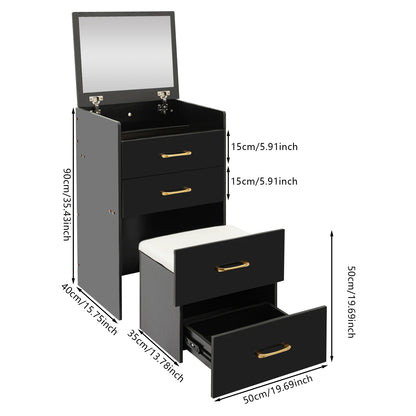 Modern Minimalist Dressing Table with Mirror