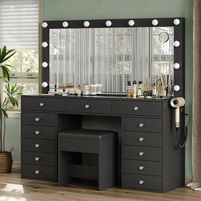 Makeup Vanity Desk with Charging Station