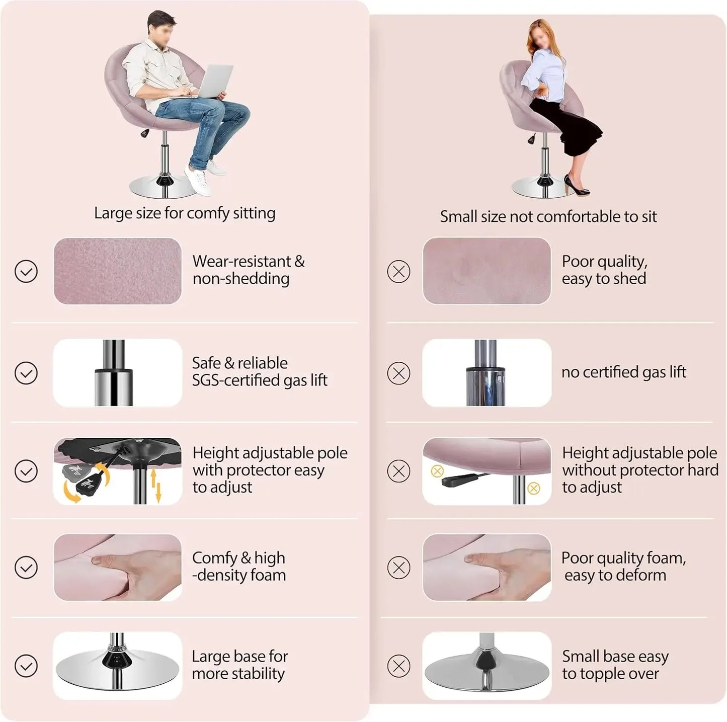 Hollywood Vanity Chair – Adjustable for Perfect Mirror Alignment