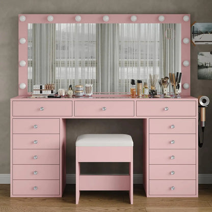 Makeup Vanity Desk with Charging Station