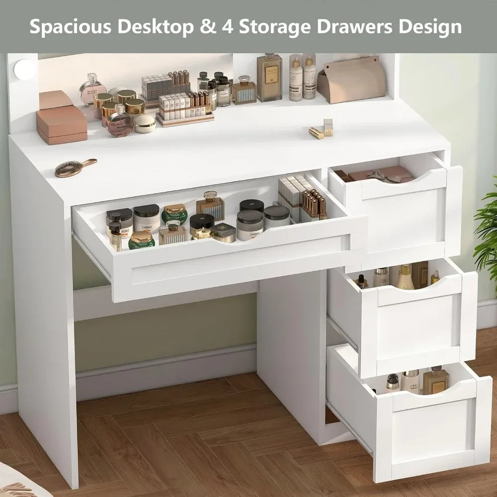 Makeup Vanity Desk with Mirror and 10 LED Lights