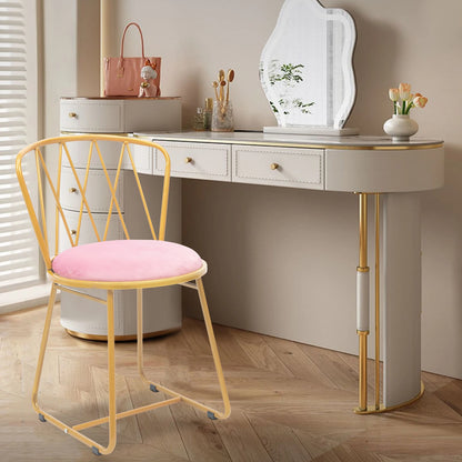 Pink Gold Iron Makeup Chair