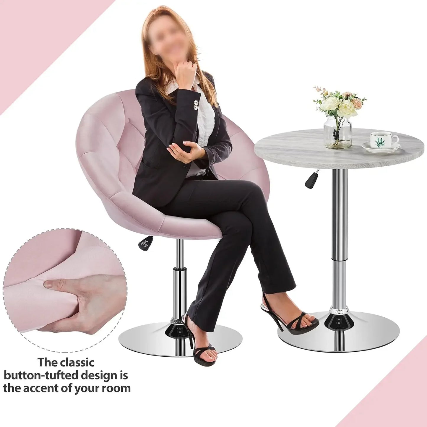 Hollywood Vanity Chair – Adjustable for Perfect Mirror Alignment