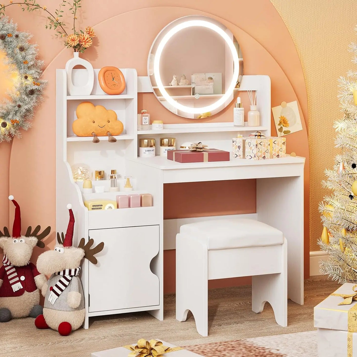 Vanity Desk with Lights Mirror Makeup Vanity Table KIDS