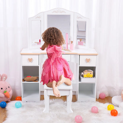 Princess Vanity Set for Kids White Makeup Table