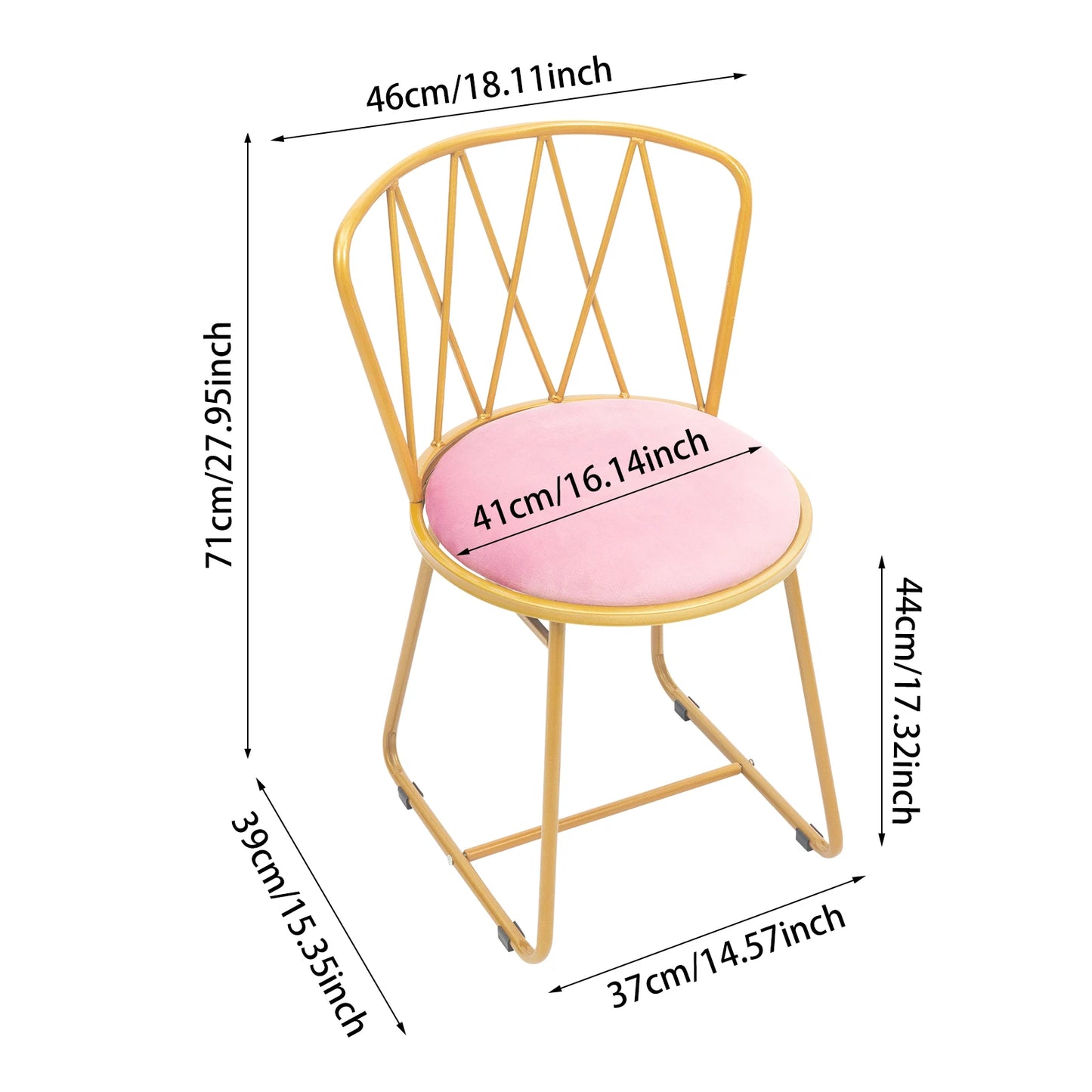 Pink Gold Iron Makeup Chair