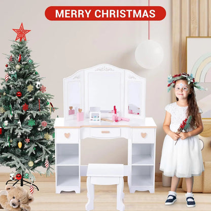 Princess Vanity Set for Kids White Makeup Table