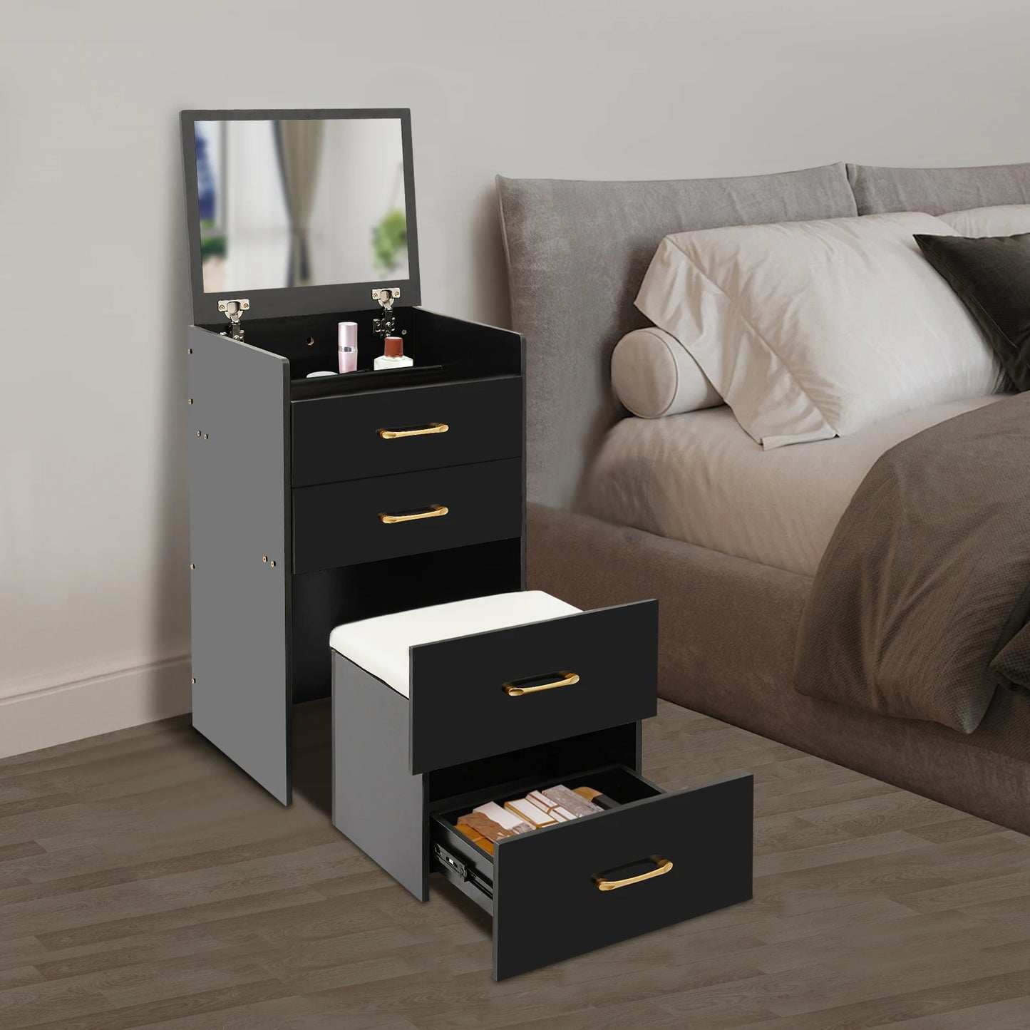 Modern Minimalist Dressing Table with Mirror