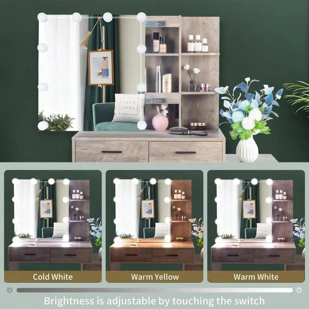 Large Vanity Table Set w/LED