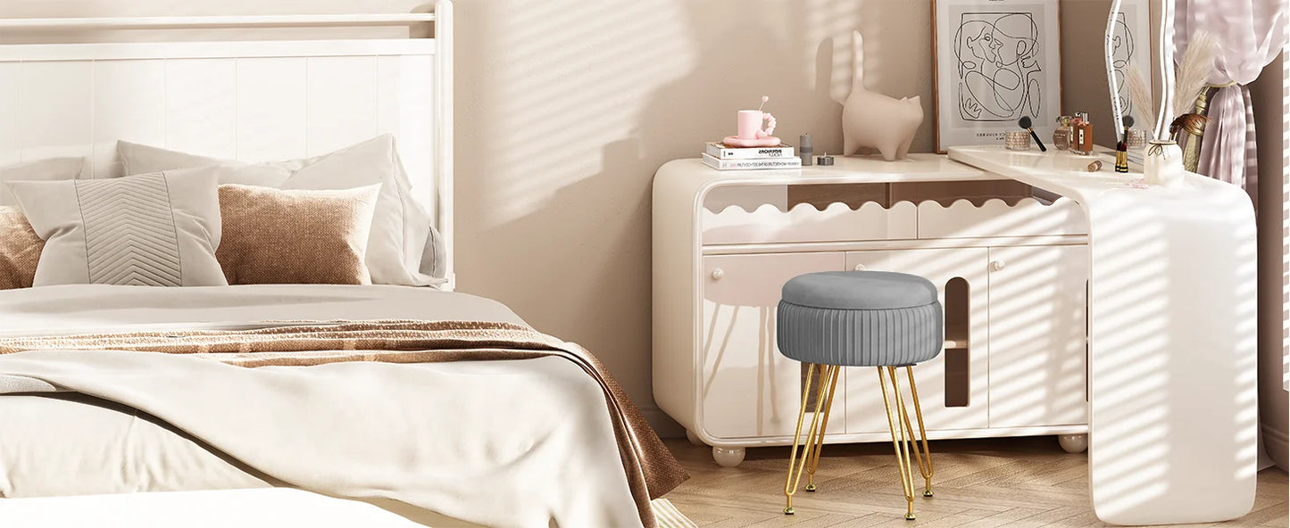Redlife Velvet Vanity Stool Chair