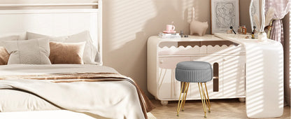 Redlife Velvet Vanity Stool Chair