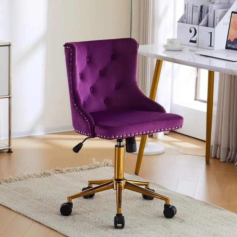 Mauve Purple Armless Home Office Desk Chair