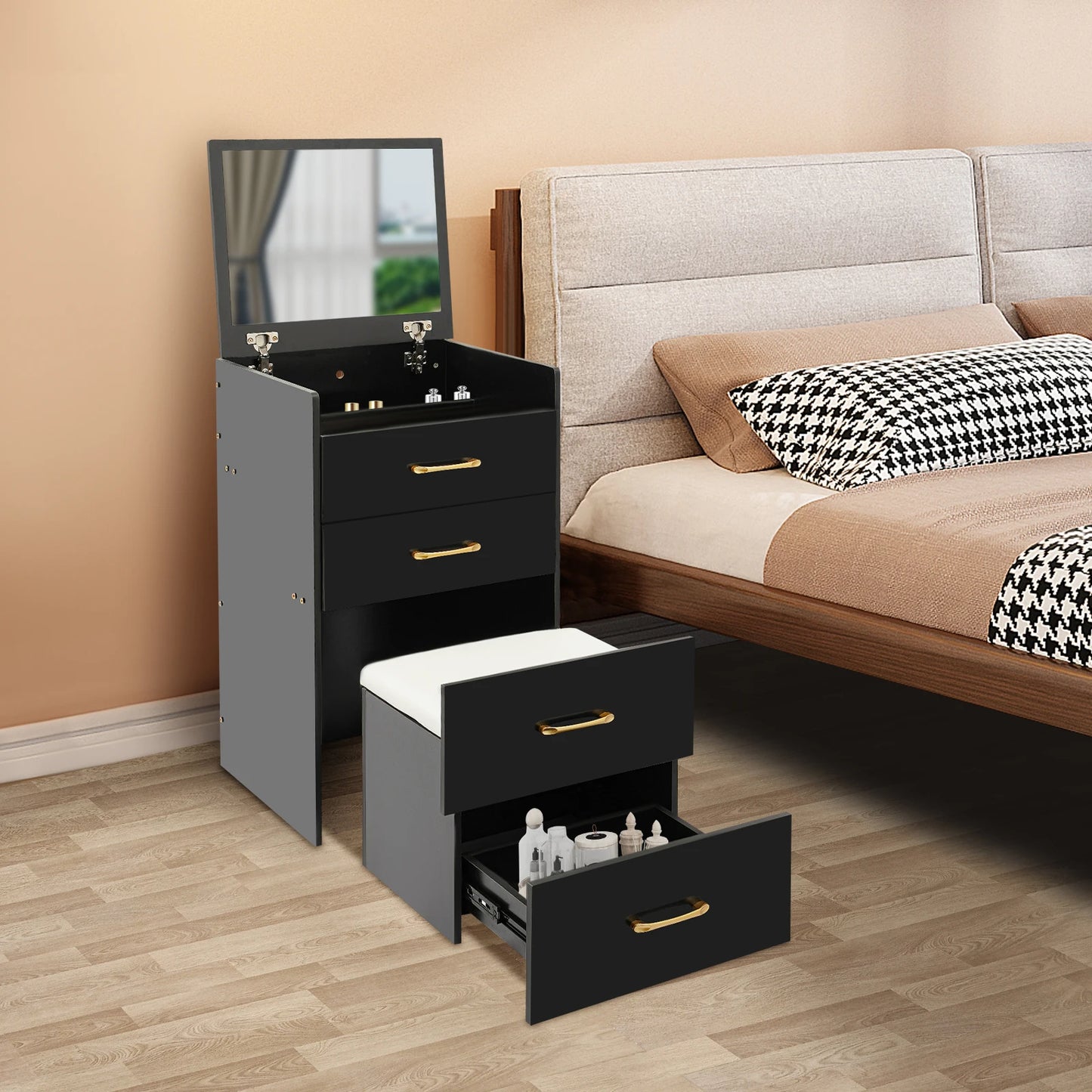 Modern Minimalist Dressing Table with Mirror