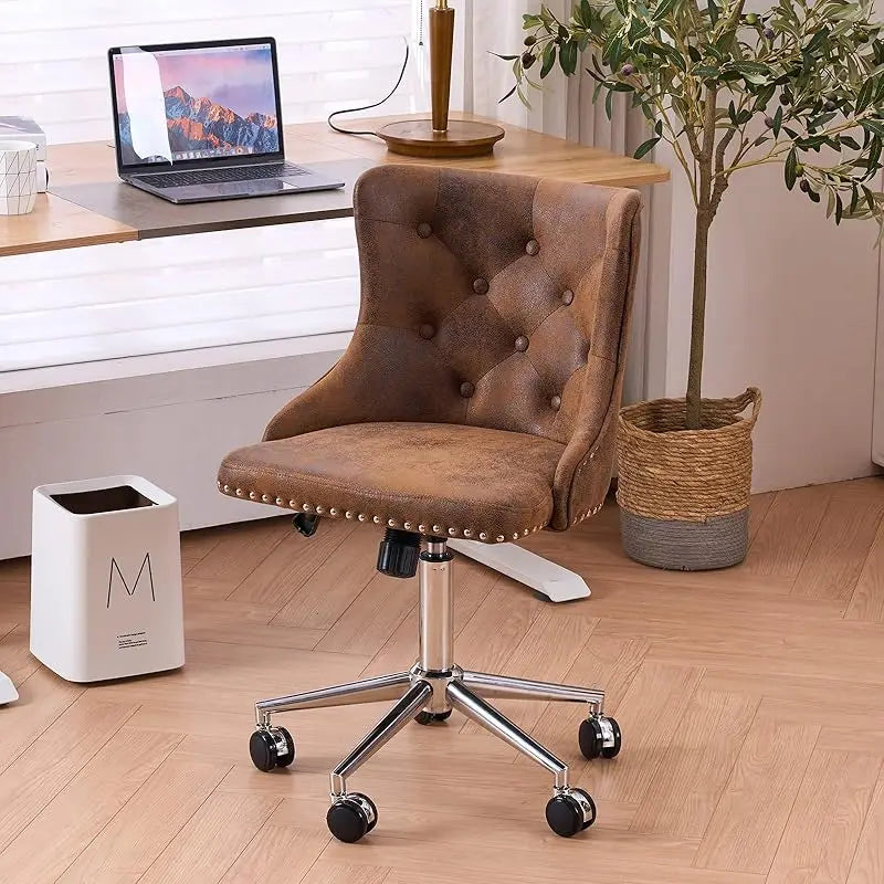 Mauve Purple Armless Home Office Desk Chair