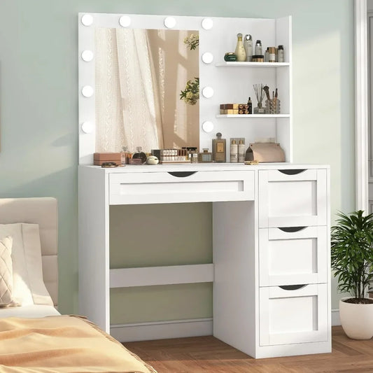 Makeup Vanity Desk with Mirror and 10 LED Lights