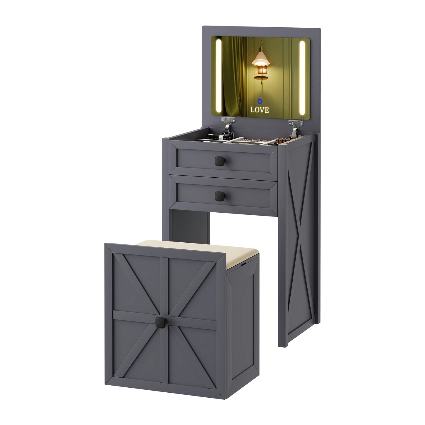 3 in 1 Farmhouse Makeup Vanity