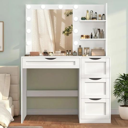Makeup Vanity Desk with Mirror and 10 LED Lights